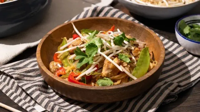 Soy and Citrus Chicken Stir-Fry Recipe

Ingredients:
- 1 pound chicken breast, sliced into thin strips
- 2 tablespoons soy sauce
- 1 tablespoon orange juice
- 1 tablespoon lime juice
- 2 cloves garlic, minced
- 1 inch ginger, grated
- 1 bell pepper, sliced (any color)
- 1 cup broccoli florets
- 1 carrot, julienned
- 2 tablespoons vegetable oil
- Salt and pepper to taste
- Cooked rice or noodles for serving
- Sesame seeds and green onions for garnish (optional)

Instructions:

1. In a bowl, combine the sliced chicken, soy sauce, orange juice, lime juice, garlic, and ginger. Marinate for at least 15 minutes.

2. Heat the vegetable oil in a large skillet or wok over medium-high heat. Add the marinated chicken and cook until browned and cooked through, about 5-7 minutes. Remove the chicken from the skillet and set aside.

3. In the same skillet, add the bell pepper, broccoli, and carrot. Stir-fry for about 3-4 minutes until the vegetables are tender-crisp.

4. Return the chicken to the skillet and mix everything together. Season with salt and pepper to taste. Cook for another 2 minutes to heat through.

5. Serve the stir-fry over cooked rice or noodles. Garnish with sesame seeds and green onions if desired. Enjoy your delicious soy and citrus chicken stir-fry!